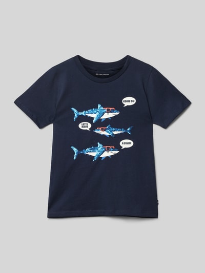 Tom Tailor T-shirt met motiefprint Marineblauw - 1