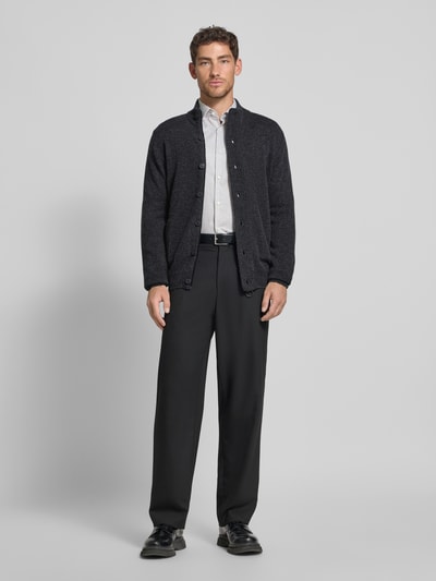 Barbour Regular fit gebreid jack van echte wol Grafiet - 1