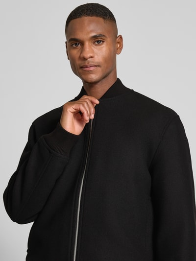 SELECTED HOMME Regular fit bomberjack van wolmix, model 'JENS' Zwart - 3