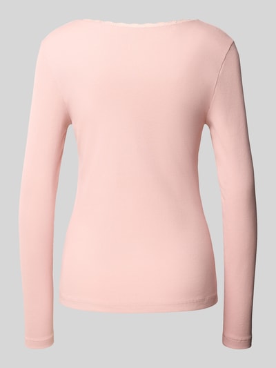 Christian Berg Woman Pyjamabovendeel in riblook met kant Oudroze - 3