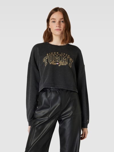 Tommy Jeans Sweatshirt met labelprint Zwart - 4