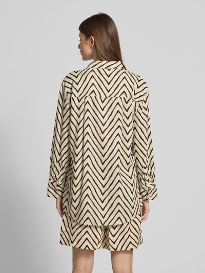 Tom Tailor Oversized overhemdblouse van een mix van linnen en viscose Beige - 5