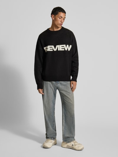 REVIEW Gebreide pullover met ronde hals Zwart - 1