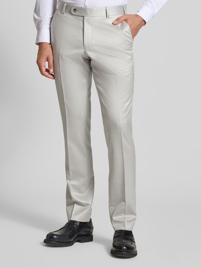 Wilvorst Regular fit pantalon met persplooien Zilver - 4