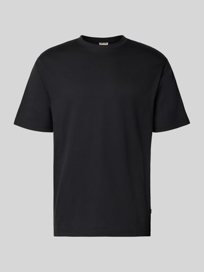 Produktfoto, Relaxed Fit T-Shirt aus reiner Baumwolle Modell 'FRED LIFE' von Only & Sons, unifarben Schwarz, Rundhals, kurzarm, glatte Struktur.