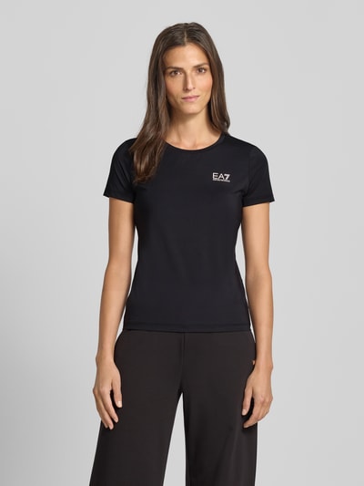 EA7 Emporio Armani T-shirt met labelprint en ronde hals Zwart - 4