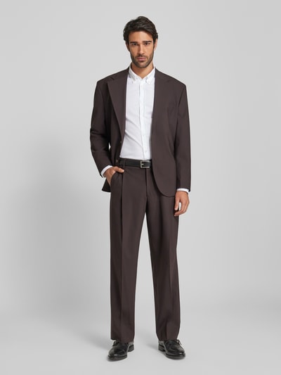 SELECTED HOMME Straight Leg Anzughose mit Bundfalten Modell 'OTTO' Mittelbraun 1