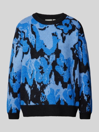 ICHI Gebreide pullover met ronde hals, model 'POVOKE' Blauw - 2