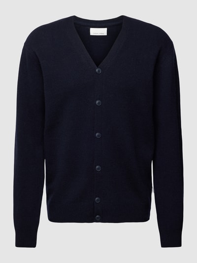 Casual Friday Gebreid jack met knoopsluiting, model 'Karl' Marineblauw - 2