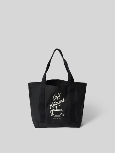 MAISON KITSUNE Tote mit Label-Print Black 2