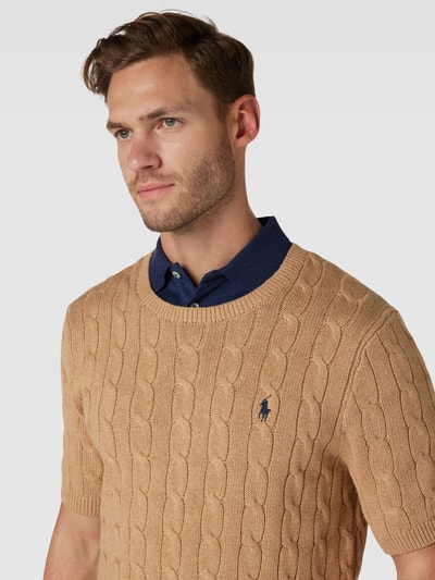 Polo Ralph Lauren Gebreid shirt met kabelpatroon Camel - 3