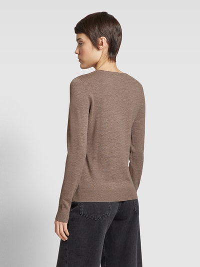 Montego Strickpullover mit V-Ausschnitt Taupe Melange 5