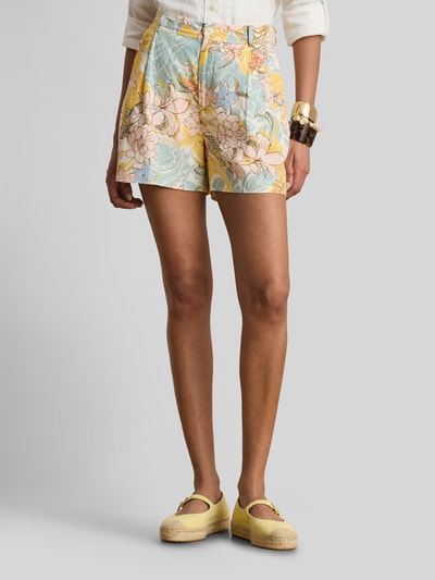 Lauren Ralph Lauren Short van puur linnen met all-over motief Lichtblauw gemêleerd - 4