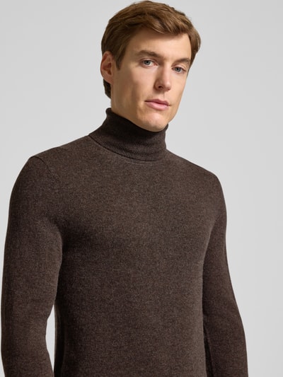 MCNEAL Regular fit coltrui van wolmix met kasjmier Chocoladebruin gemêleerd - 3