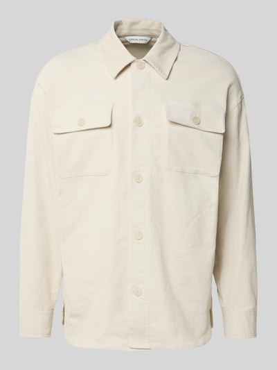 Casual Friday Regular Fit Hemdjacke aus Cord Modell 'MYLES' Offwhite 2