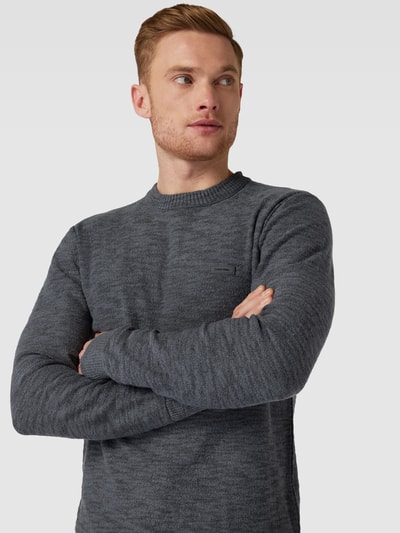 CK Calvin Klein Sweter z dzianiny z naszywką z logo Antracytowy 3