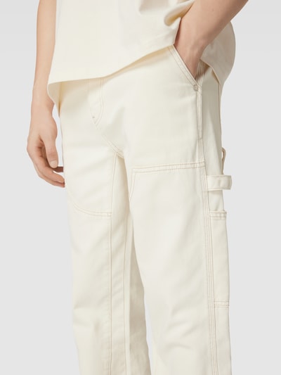 EIGHTYFIVE Flared leg jeans van katoen, model 'Contrast' Offwhite - 3