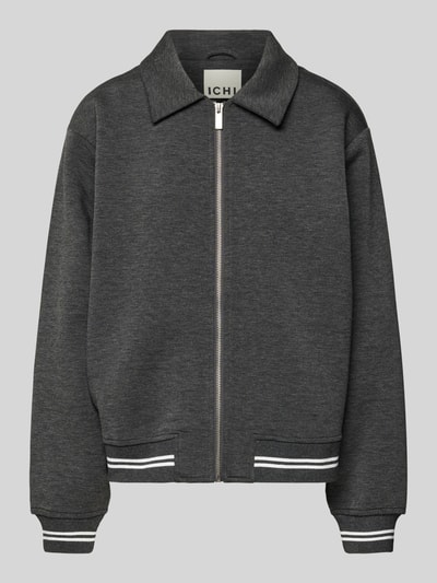 ICHI Regular Fit Blazer mit Umlegekragen und Reißverschluss Anthrazit 2