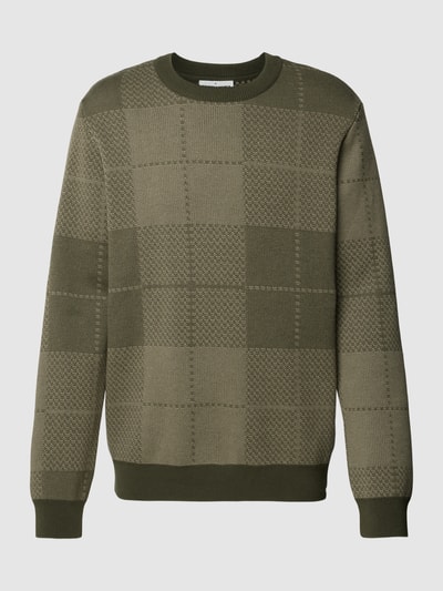 Armedangels Sweter z dzianiny ze wzorem w kratę model ‘TERNAA’ Khaki 2