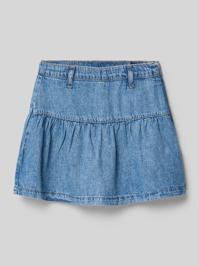 Produktfoto, Ausgestellter Jeansrock aus reiner Baumwolle von s.Oliver RED LABEL, Mini-Länge aus Denim mit Kontrastnähten und Gürtelschlaufen