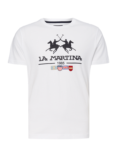 La Martina T-Shirt mit Logo-Print Weiss 1