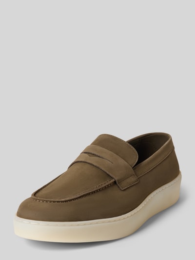 Guess Klapki z fakturowaną podeszwą model ‘RICKY’ Oliwkowy 1