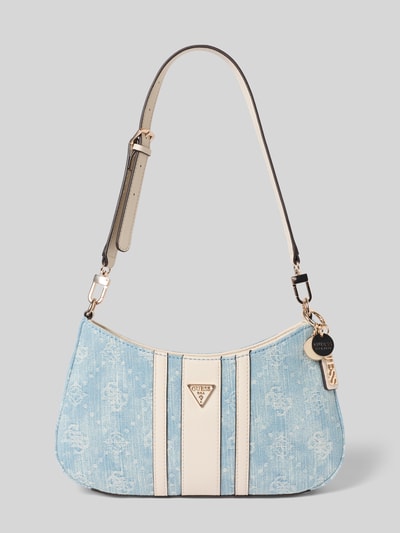 GUESS Torba na ramię z czystej bawełny model 'Noelle' Jeansowy niebieski 1