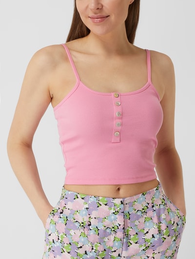 Only Crop Top mit Rippenstruktur Modell 'Nessa' Pink 4