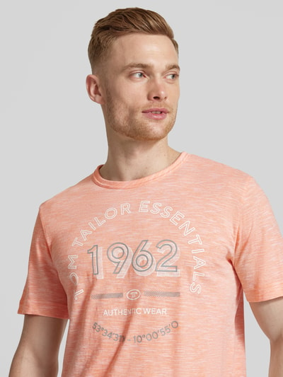 Tom Tailor T-shirt met melangelook Oranje - 3