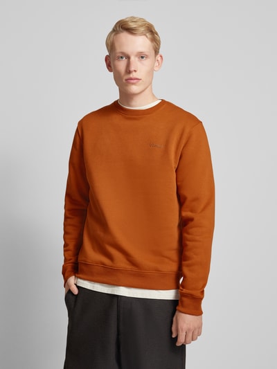 Blend Sweatshirt met ribboorden, model 'Downton' Cognac - 4