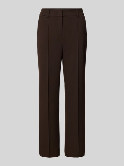 OPUS PANTS Straight Leg Stoffhose mit fixierten Bügelfalten Modell 'Luane' Dunkelbraun 2