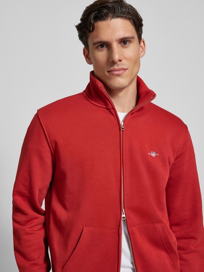 Gant Regular Fit Sweatjacke mit Label-Stitching Modell 'SGIELD' Rot 3