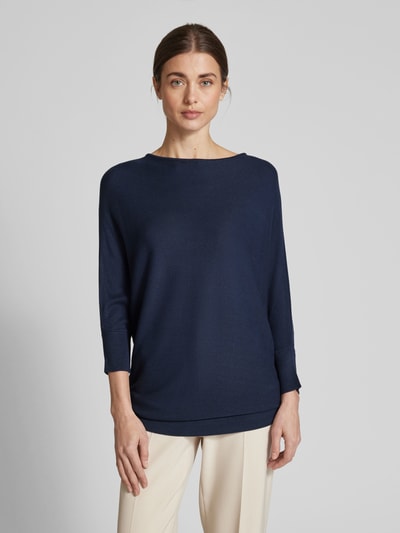 More & More Oversized Strickpullover mit U-Boot-Ausschnitt Marine 4