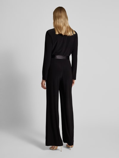 Adrianna Papell Jumpsuit mit Schalkragen und Bindegürtel Black 5