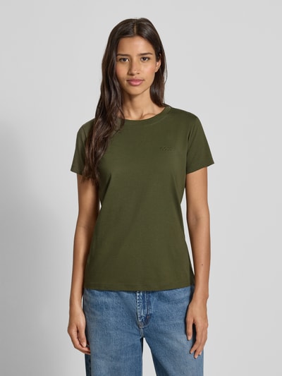 BOSS Orange Regular Fit T-Shirt aus reiner Baumwolle Modell 'ESOGO' Oliv 4