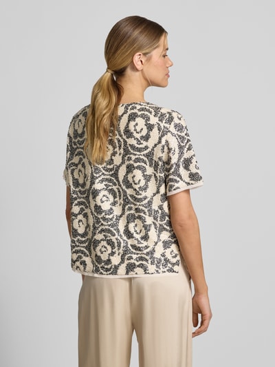 COMMA Blusenshirt mit Paillettenbesatz und Rundhalsausschnitt Offwhite 5
