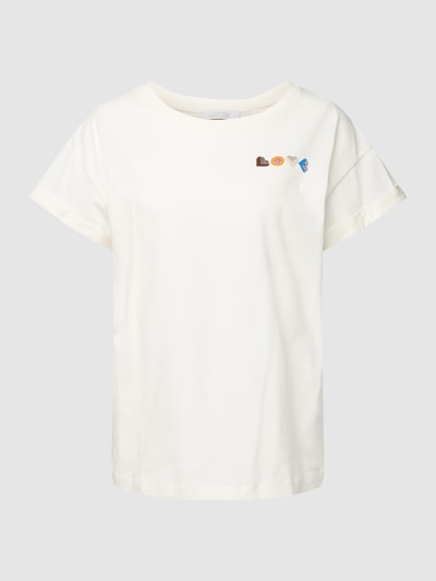 Rich & Royal T-Shirt mit Strasssteinbesatz Offwhite 2