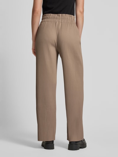 YAS High waist broek met plooien, model 'ALISA' Taupe - 5