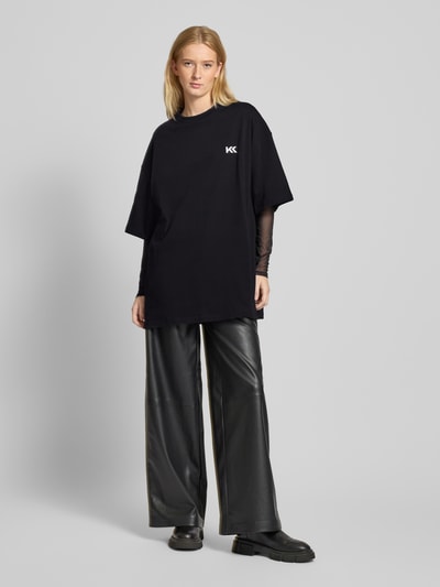 Karo Kauer Oversized T-Shirt mit Label-Print Black 1