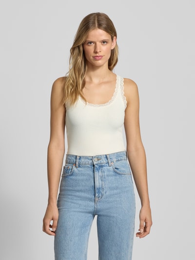 Only Slim fit top van katoenmix, model 'SARAH SHARAI' Offwhite - 4