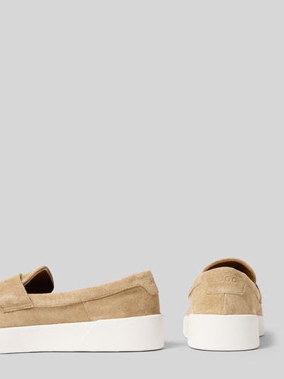 HUGO Loafer aus echtem Veloursleder Modell 'LYDE_MOCC_SD' Beige 2