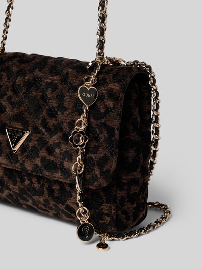 Guess Handtasche mit Label-Detail Modell 'GIULLY' Dunkelbraun 3