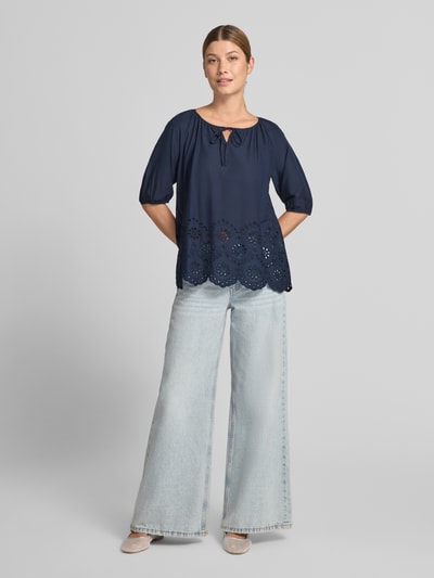 Betty Barclay Regular Fit Kurzarmbluse aus reiner Baumwolle Marine 1