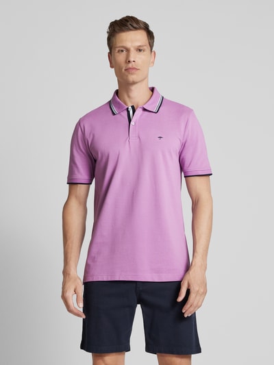 Fynch-Hatton Koszulka polo o kroju regular fit z paskami w kontrastowym kolorze Fioletowy melanż 4