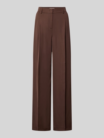 Christian Berg Cocktail Wide Leg Bundfaltenhose mit Gesäßtaschen Dunkelbraun 1