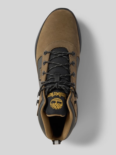 Timberland Kozaki sznurowane z detalami z logo Oliwkowy 3