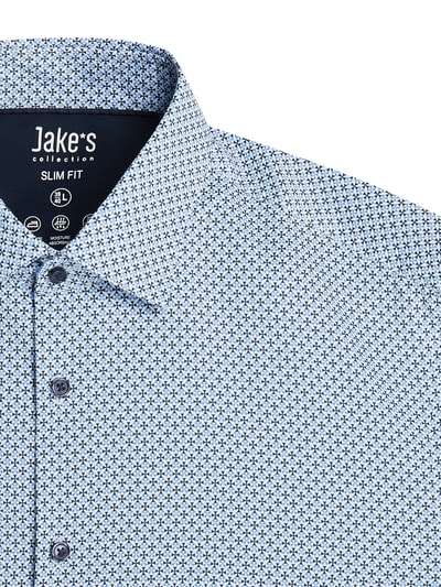 Jake*s Slim Fit Business-Hemd mit Stretch-Anteil und extra langem Arm  Bleu 2