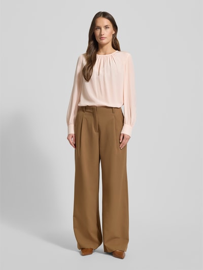 Max Mara Studio Bluzka z jedwabiu o kroju regular fit z marszczeniem Jasnoróżowy 1