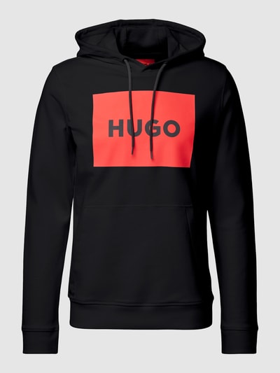 HUGO Hoodie met labelprint, model 'Duratschi' Zwart - 2