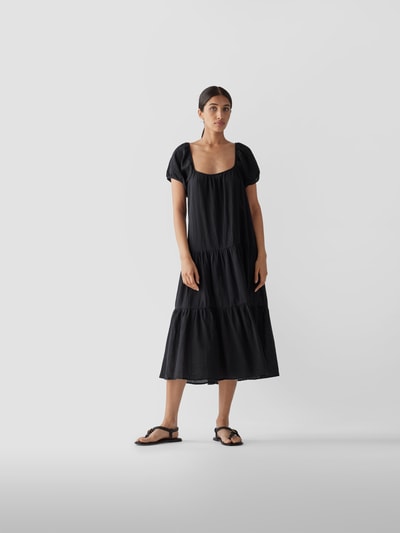 Honorine Midikleid mit Square-Neck-Ausschnitt Schwarz 1